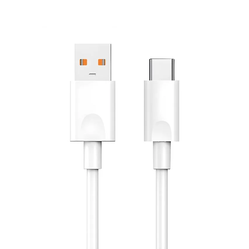 Кабель USB-A до Type-C 1м TPE 120W білий