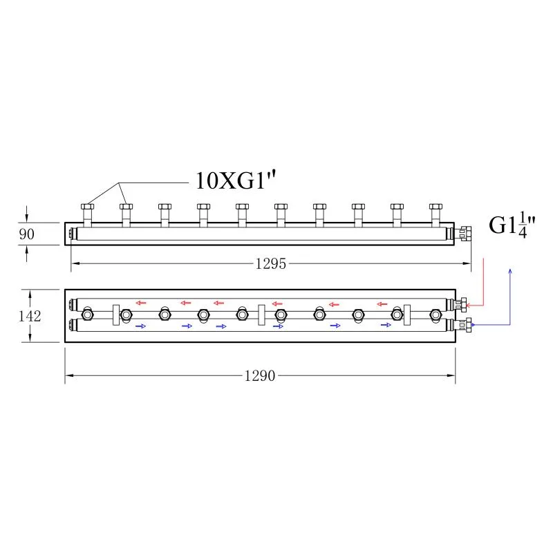 Колектор розподільчий Thermo Alliance Forte Quick System для 5 насосних груп 1 1/4"x1" нержавіюча сталь