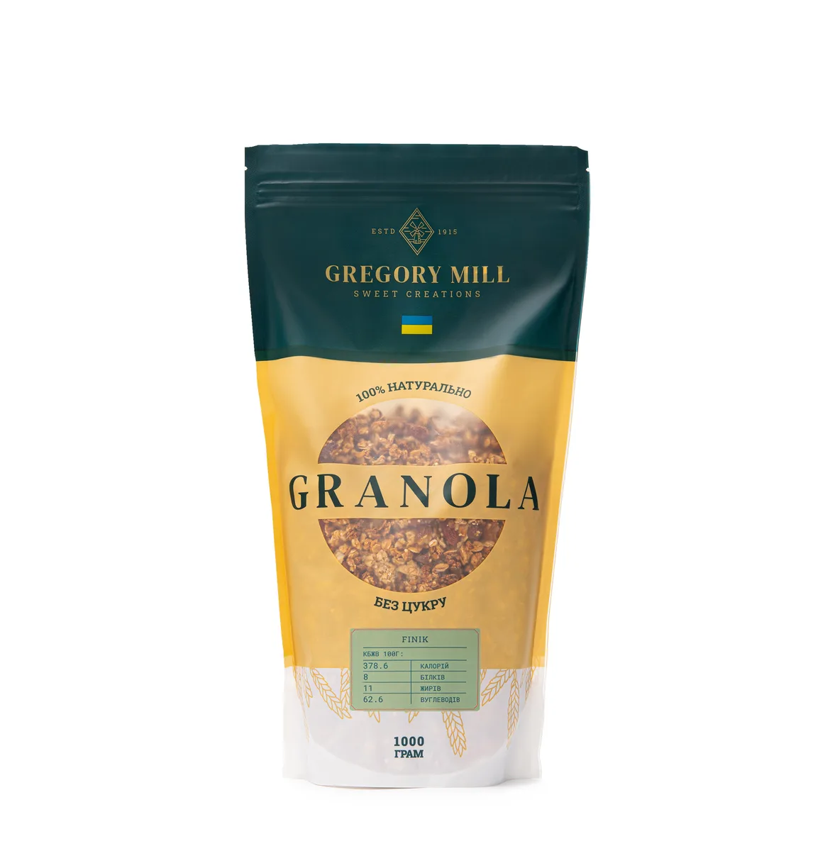 Набір граноли Mini Finik, 1 кг & Pistachio & Mint, 250 г у подарунок Gregory Mill