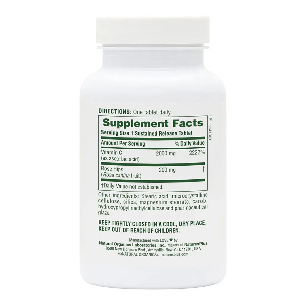 Витамин С Nature's Plus Ultra-C 2000 mg 60 табл таблетки с шиповником