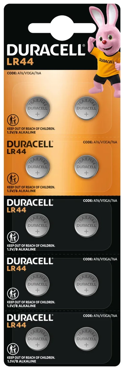 Батарейка Duracell лужна LR44 1,5 В упаковка 10 шт