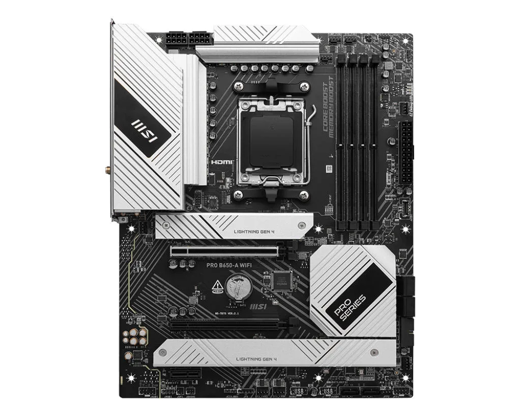 Материнcька плата MSI PRO B650-A WIFI sAM5 B650 4xDDR5 M.2 HDMI DP Wi-Fi BT ATX