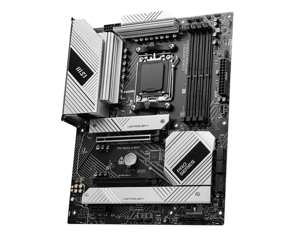Материнcька плата MSI PRO B650-A WIFI sAM5 B650 4xDDR5 M.2 HDMI DP Wi-Fi BT ATX