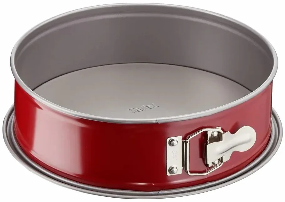 Форма для випікання Tefal DeliBake, кругла, знімна основа, 19 см, з вуглецевої сталі, червоного кольору.