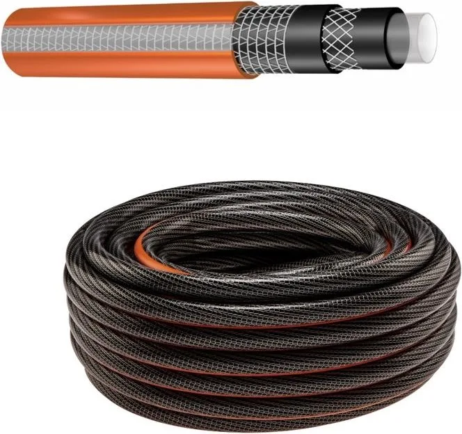 Садовий шланг Neo Tools Professional, 1/2", 20м, 6 шарів, витримує тиск до 30 бар, температурний діапазон -25...+60°C.
