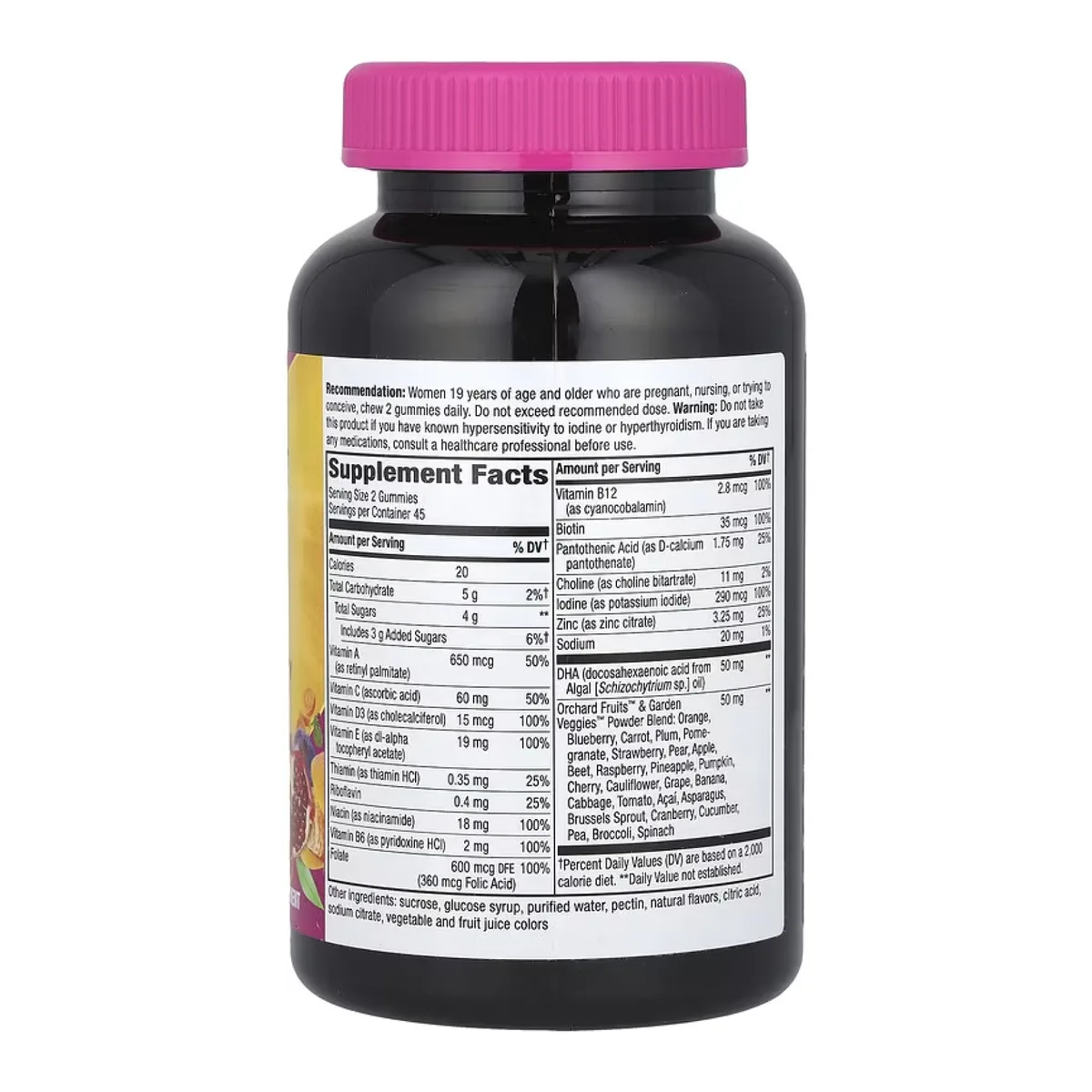 Prenatal Multivitamin Nature's Way растительная ДГК 90 жевательных мармеладок апельсин малина