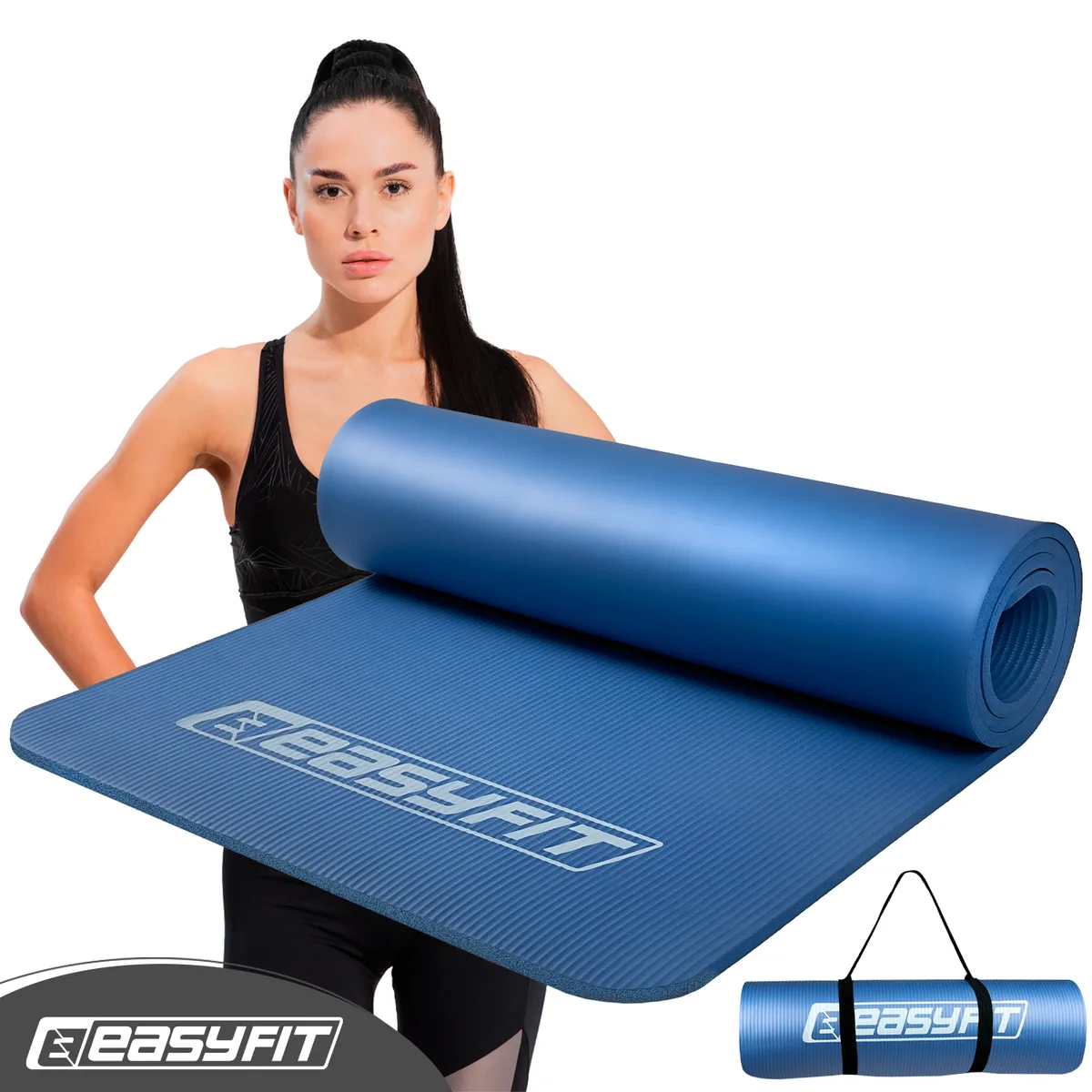 Килимок для фітнесу EasyFit NBR 10 мм Синій