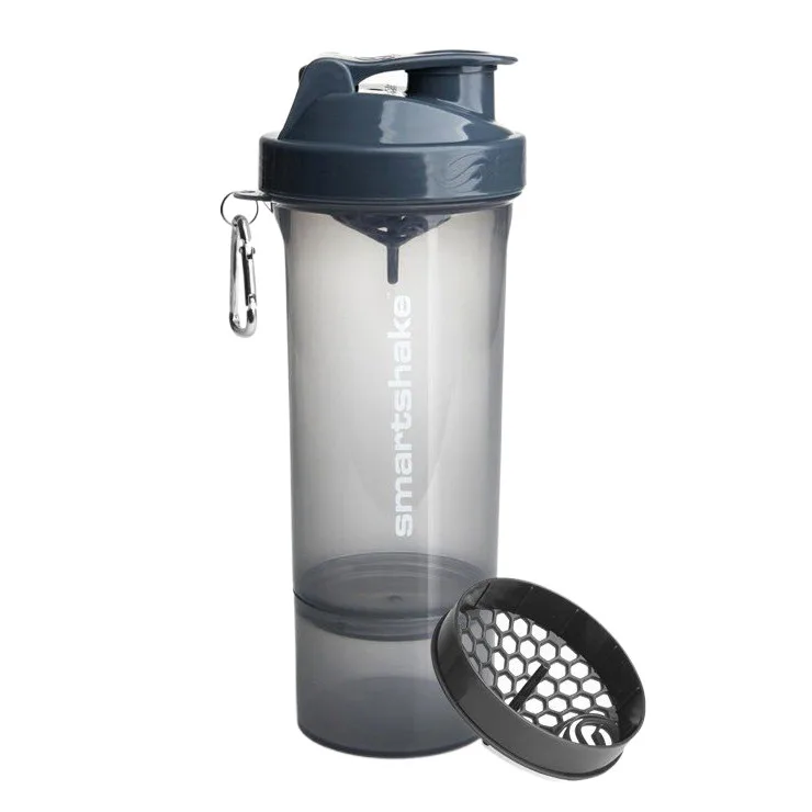 Шейкер спортивний SmartShake пластик 500 мл сірий 2 відсіки