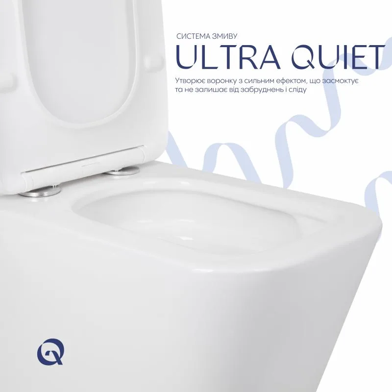 Унитаз напольный Qtap Tern Ultra Quiet безободковый 665х425х345 мм керамика белый