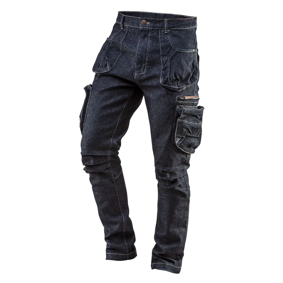 Штани для роботи Neo Tools Denim, 98% бавовна, 2% еластан, розмір L (52), темно-сині.