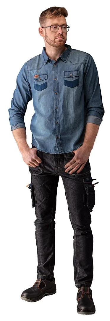 Штани для роботи Neo Tools Denim, 98% бавовна, 2% еластан, розмір L (52), темно-сині.