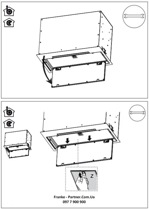Вбудована витяжка Franke 70 см, 1120 м3/год, Box Flush Evo FBFE BK MATT A70, чорного кольору.