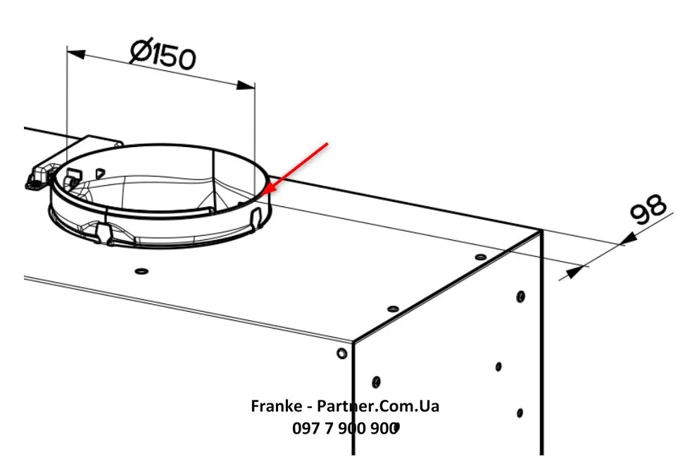 Вбудована витяжка Franke 70 см, 1120 м3/год, Box Flush Evo FBFE BK MATT A70, чорного кольору.