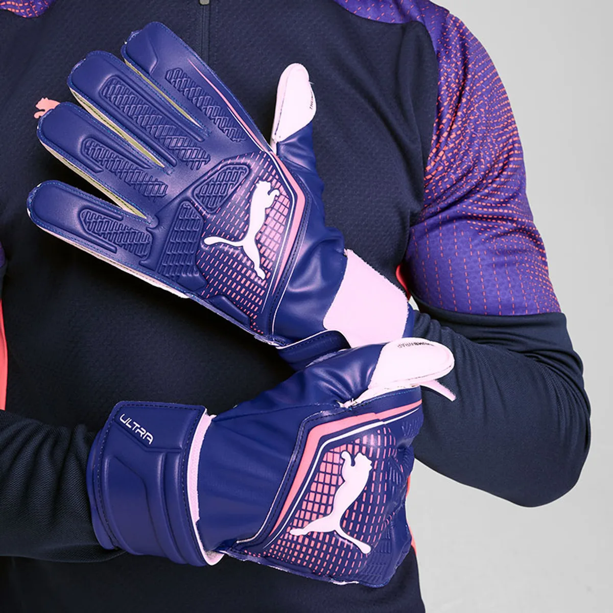 Воротарські рукавиці Puma латекс 9 синій білий