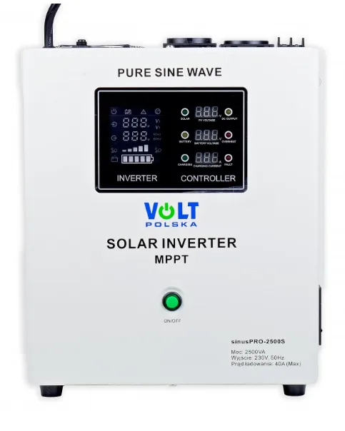 Сонячний інвертор Volt Polska 2500W 24V 230V з MPPT 40A Чиста синусоїда