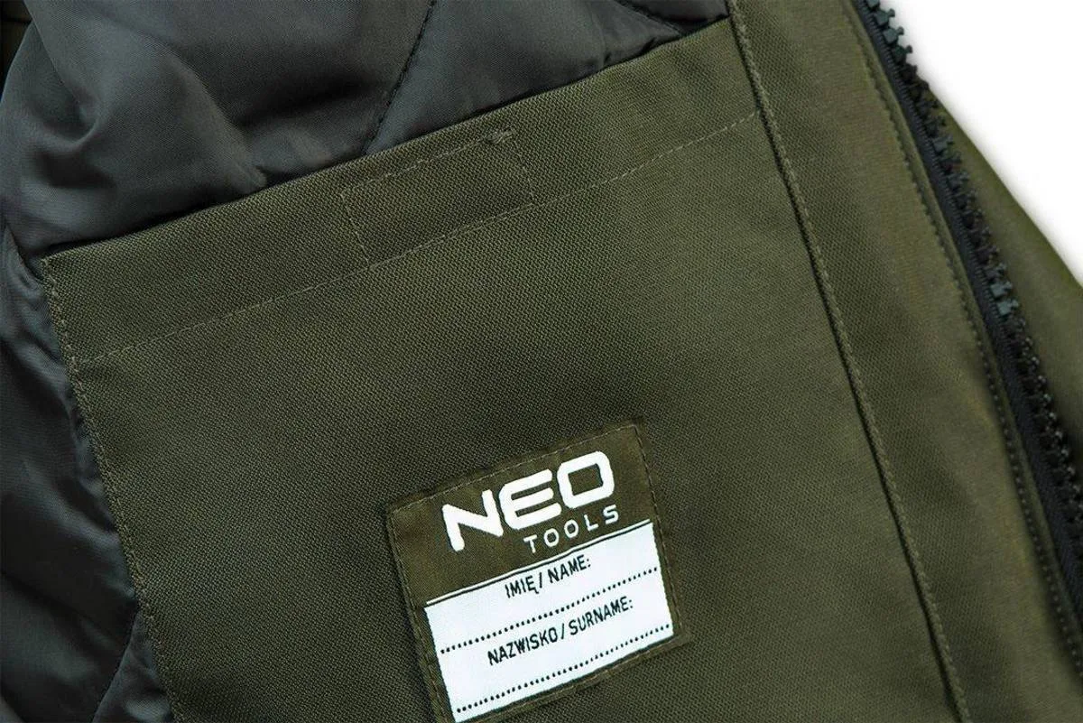 Куртка робоча Neo Tools утеплена з мембраною TPU капюшон XXL(56) темно-зелена для холоду та дощу