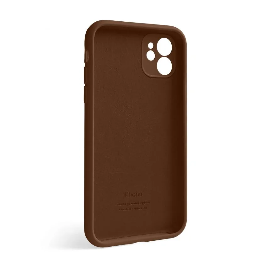 Чохол силіконовий для Apple iPhone 12  коричневий закрита камера