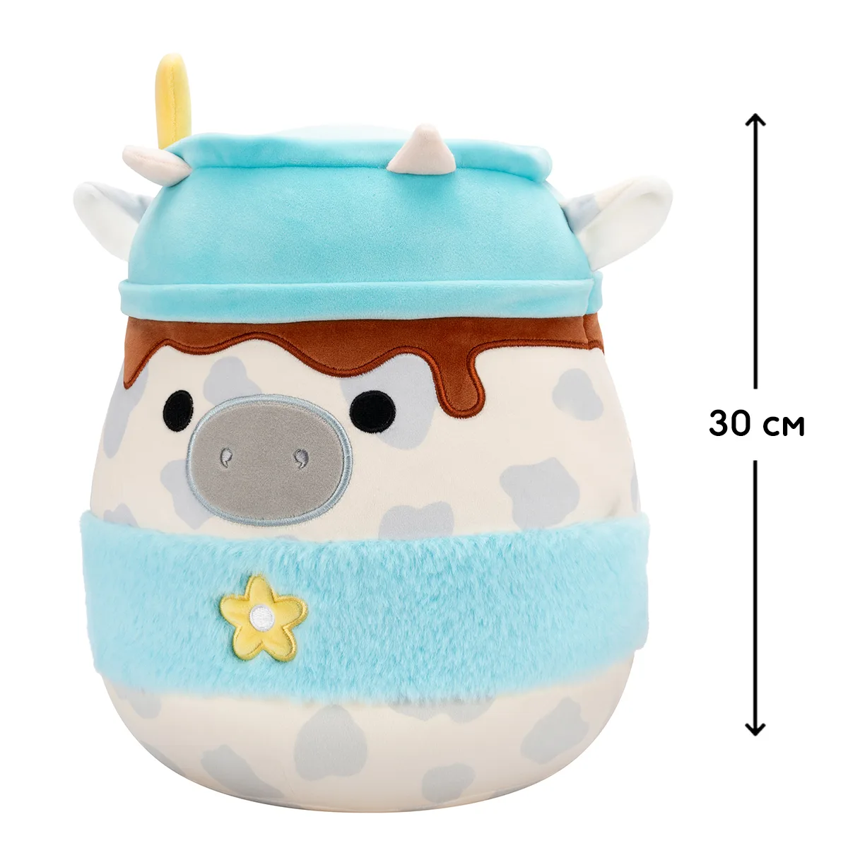 М'яка іграшка Squishmallows поліестер 30 см сіра корівка