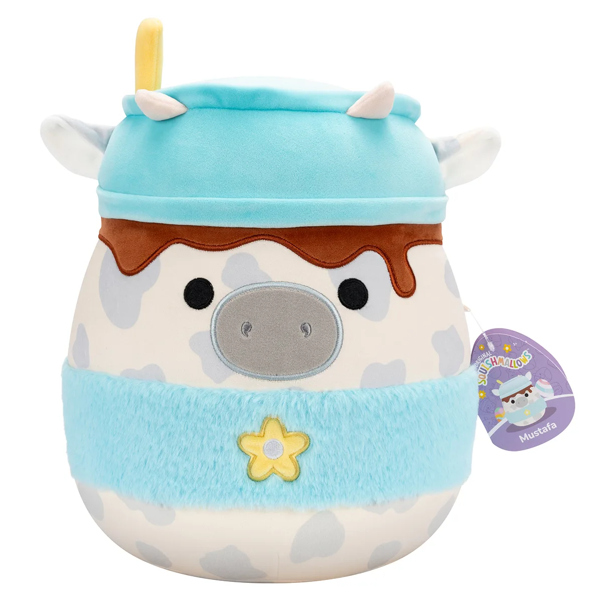 М'яка іграшка Squishmallows поліестер 30 см сіра корівка