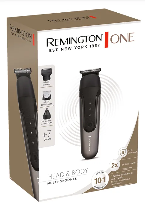 Машинка для стрижки Remington 10 насадок длина 1,5-15 мм черная.