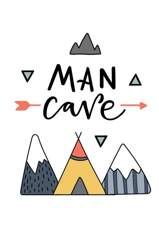 Постер в рамці Полотно 30х40 см Чорний Man Cave
