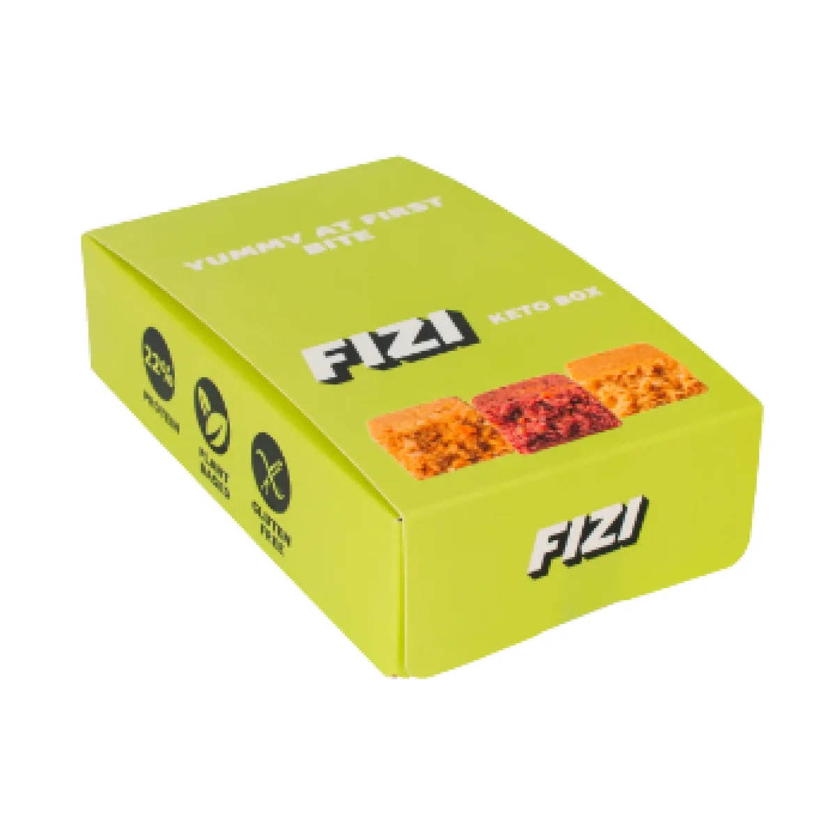 KETO Protein Bar FIZI 10x45g Низьковуглеводні батончики Ваніль Полуниця Банан