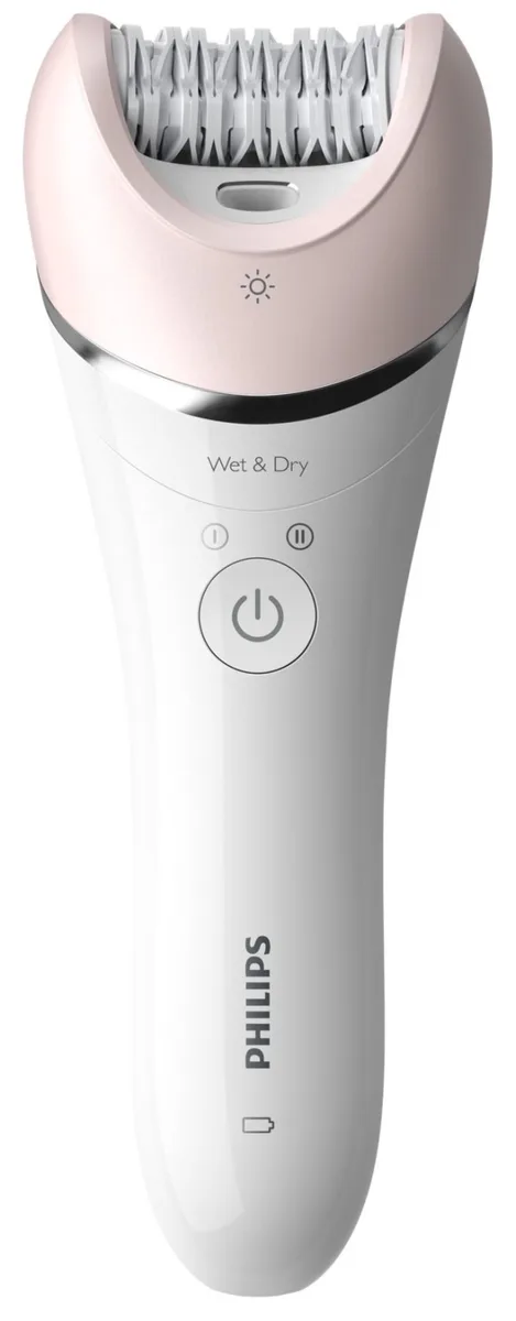 Епілятор Philips 8000 серії, дисковий, акумуляторний, з пінцетом, 32 пінцети, вологозахищений, для сухого та вологого використання