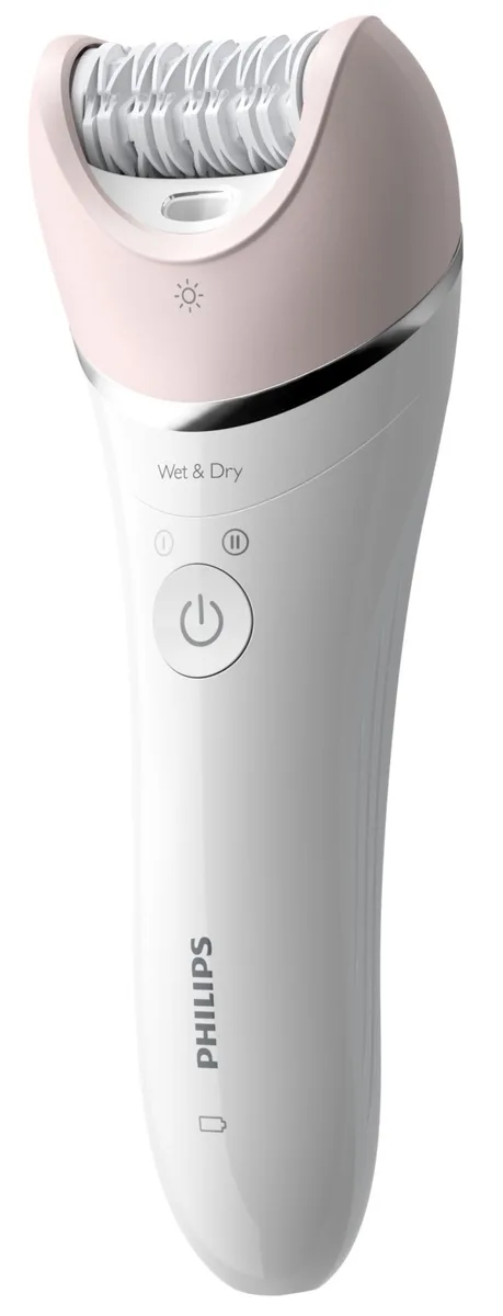 Епілятор Philips 8000 серії, дисковий, акумуляторний, з пінцетом, 32 пінцети, вологозахищений, для сухого та вологого використання