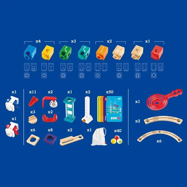 Конструктор лабіринт Hape дерево 45х48 см різнокольоровий 159 ел.