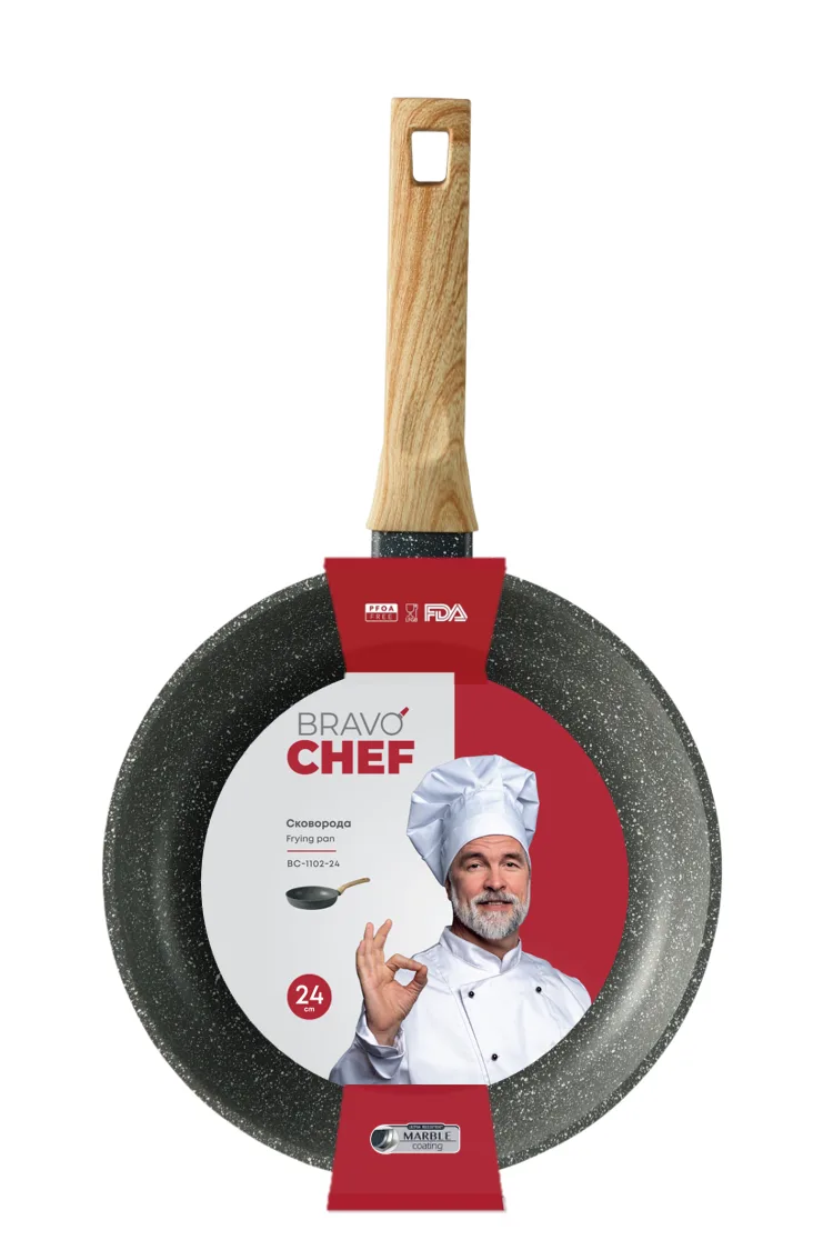 Сковорода Bravo Chef кований алюміній 24 см чорна
