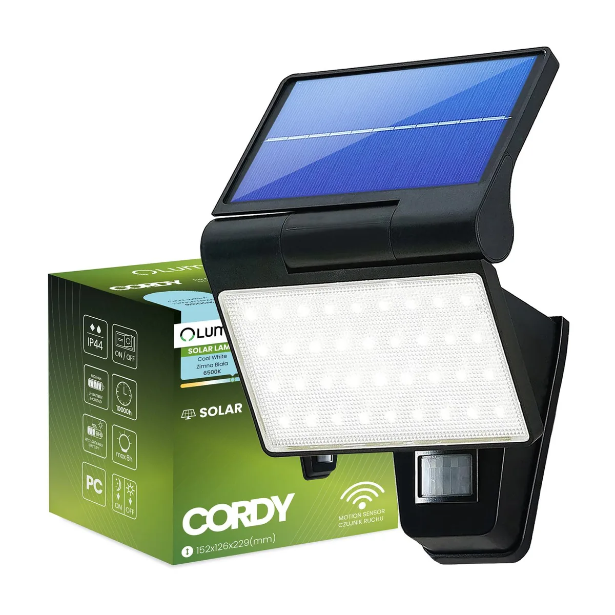 Сонячний LED-прожектор LumiLED пластик 15,2х12,6х22,9 см чорний
