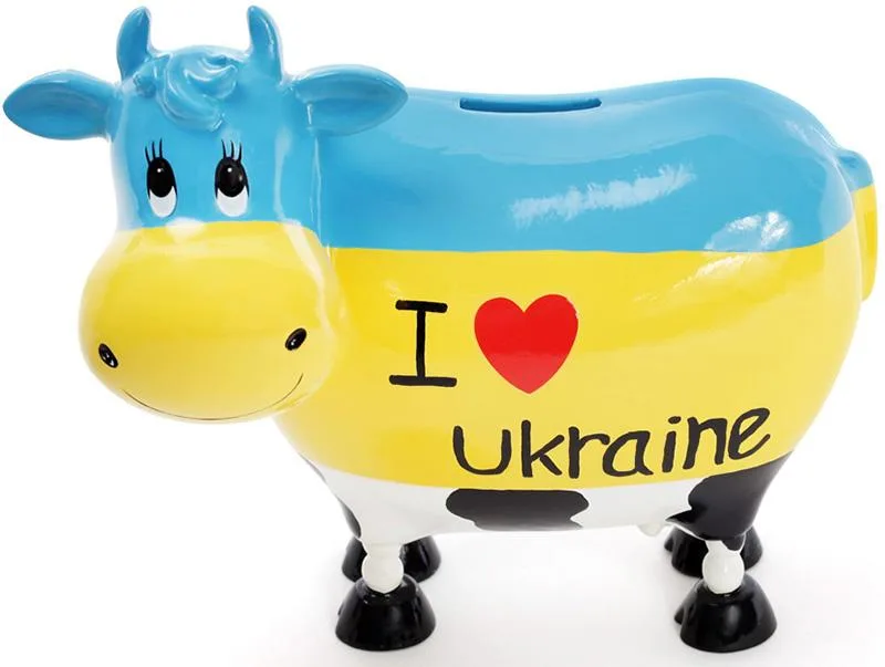 Копилка Bona керамічна 21,5х12,5х19 см біла I love Ukraine