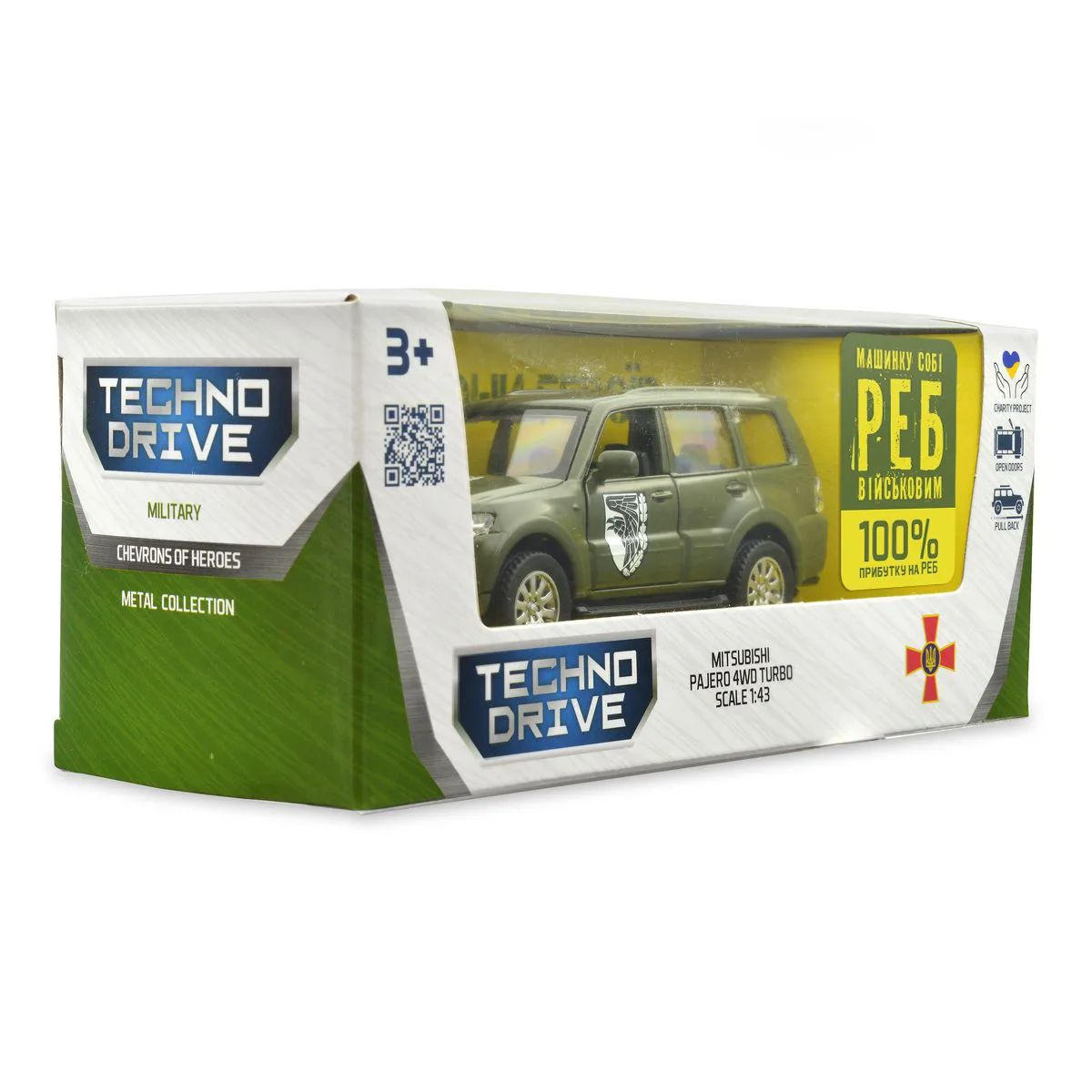 Автомодель TechnoDrive метал 11,5х5х4,2 см Шеврони Героїв