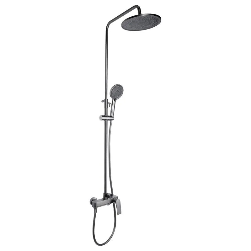 Душова система Qtap Vlasta New 700х310х130 мм латунь Gunmetal Black PVD