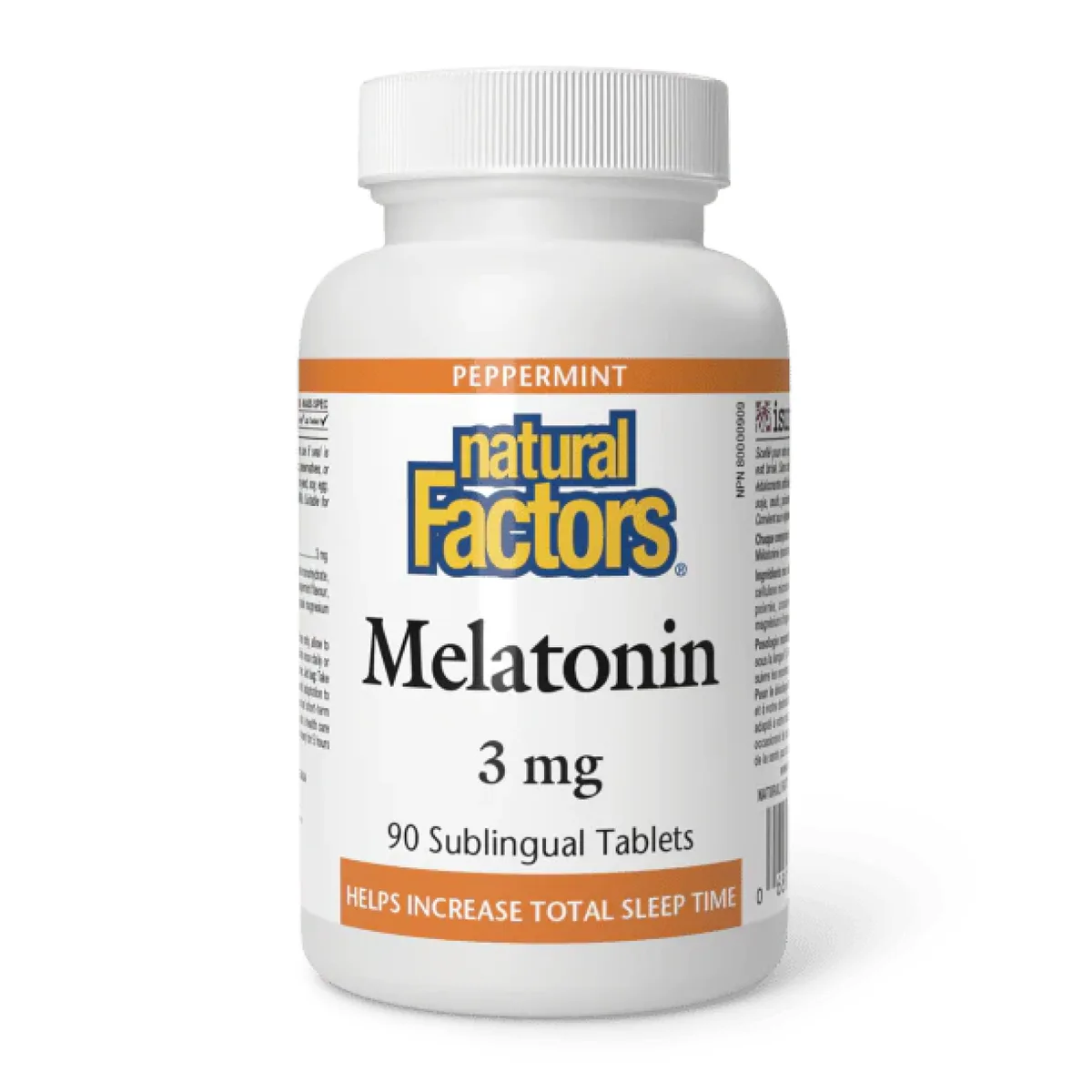 Мелатонін Natural Factors 3 мг 90 таблеток вегетаріанські м'ята