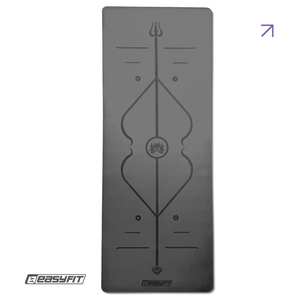 Килимок для йоги EasyFit каучук 5 мм Чорний 184х68 см