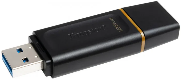 Flash Drive Kingston пластик 128GB чорний жовтий