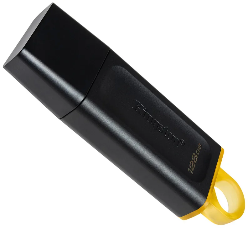 Flash Drive Kingston пластик 128GB чорний жовтий