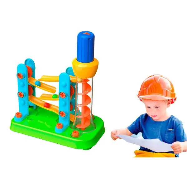 Набір для складання Edu-Toys Гірка-зигзаг 54 деталі різнокольоровий пластик 33х26,6х11 см