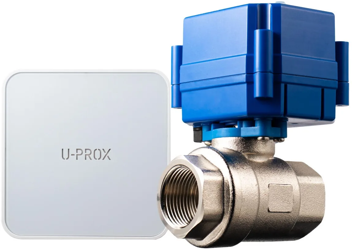 Комплект запобігання затопленню U-Prox Valve DN20, 3/4", автономне живлення від батарей CR123A, автоматичний прогон раз на тиждень