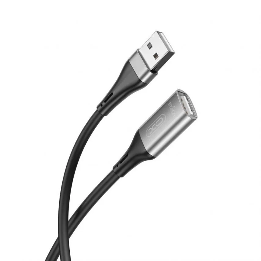 Подовжувач USB XO металевий 2м чорний