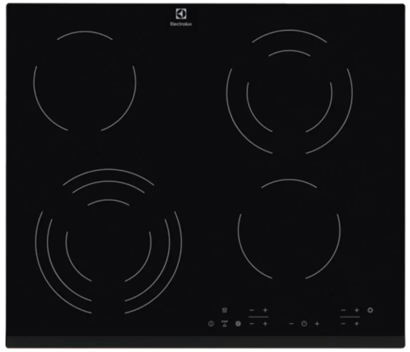 Електрична варильна поверхня Electrolux Склокераміка 59х52 см Чорна 4 конфорки
