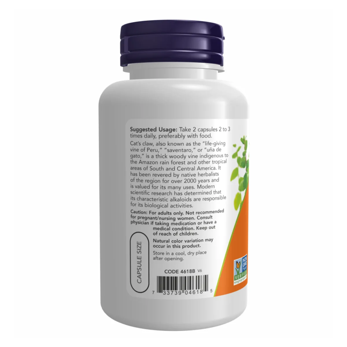 Коготь кошки Now Foods 500 мг 100 капсул растительная целлюлоза