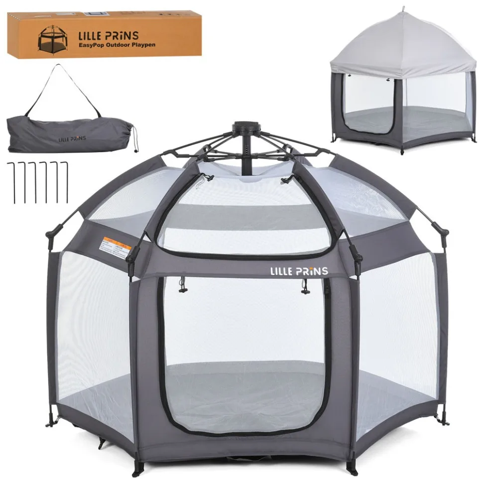 Детская палатка-манеж Bambi сетка 140х124х110 см Platinum Grey