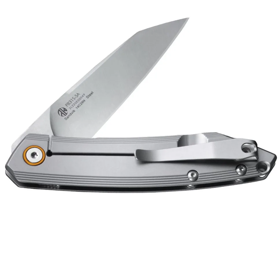 Складаний ніж Ruike сталь Sandvik 14C28N 85 мм сірий