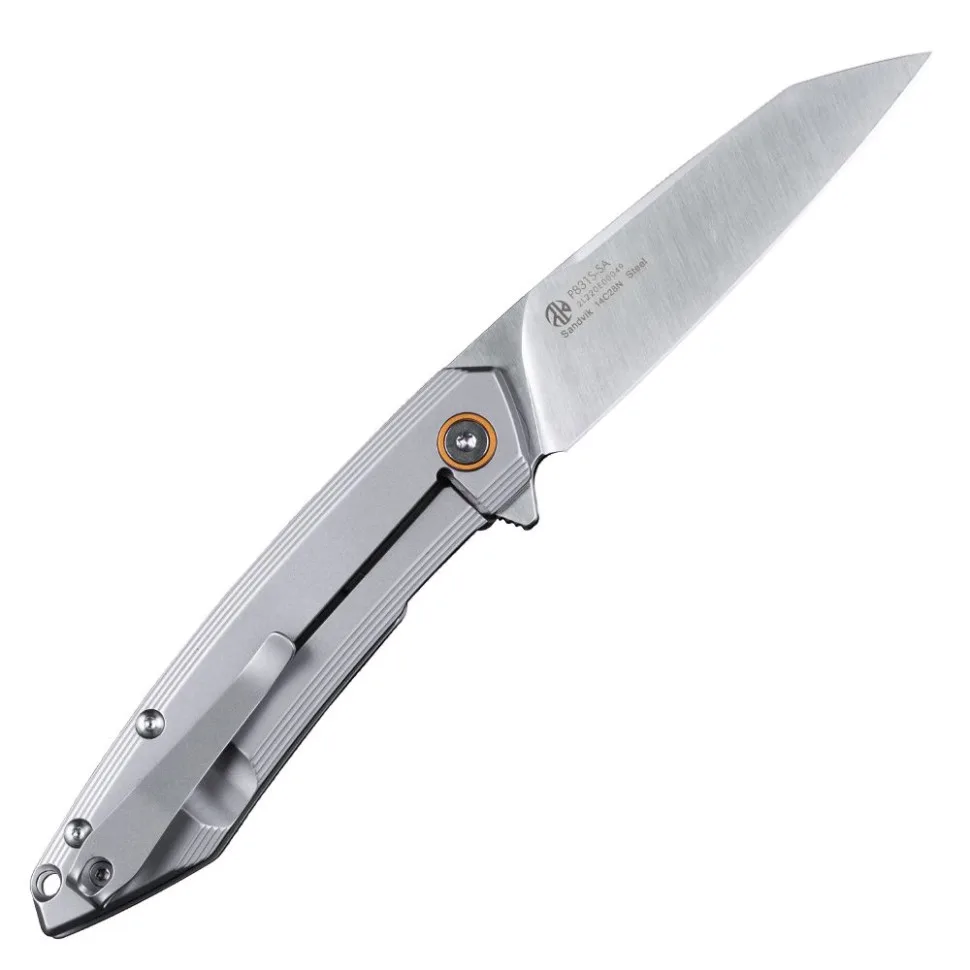 Складаний ніж Ruike сталь Sandvik 14C28N 85 мм сірий