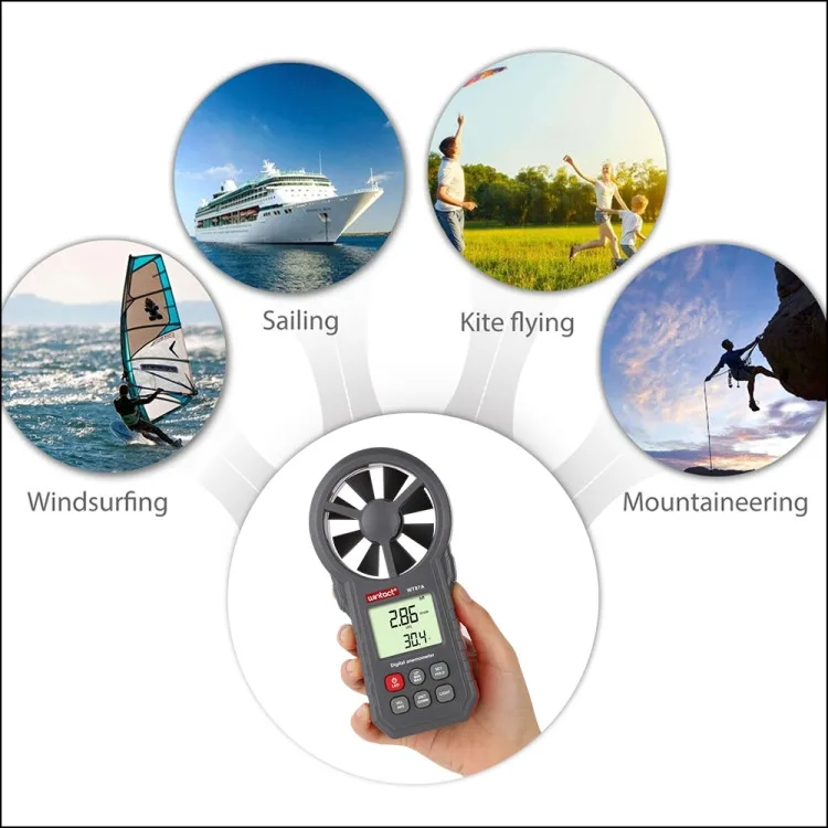 Анемометр крильчатий WINTACT WT87B Bluetooth 0,3-30 м/с -10-45°C 165х85х39 мм