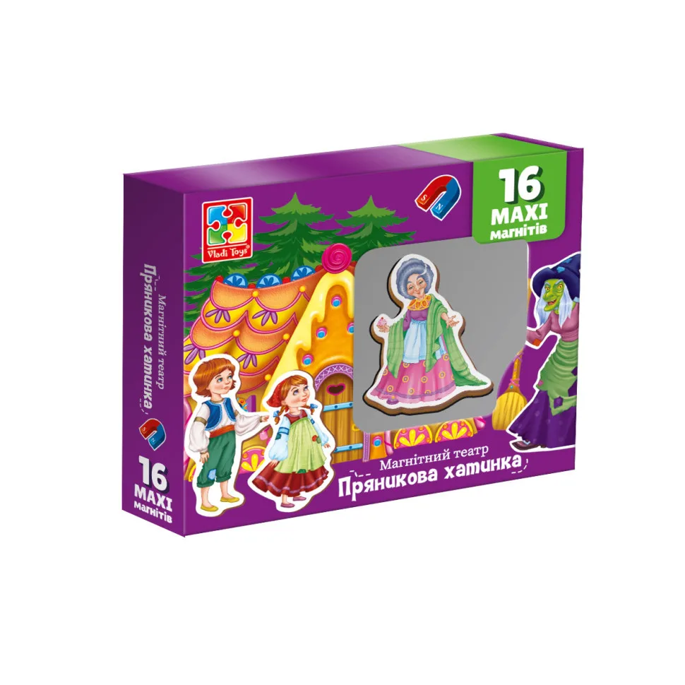 Настільна гра магнітний театр Vladi Toys магнітний 3-6 років Пряниковий будинок