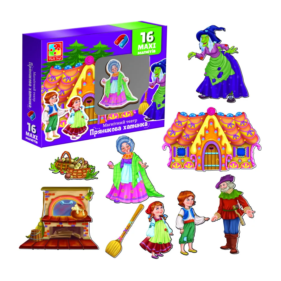Настольная игра магнитный театр Vladi Toys магнитный 3-6 лет Пряничный домик