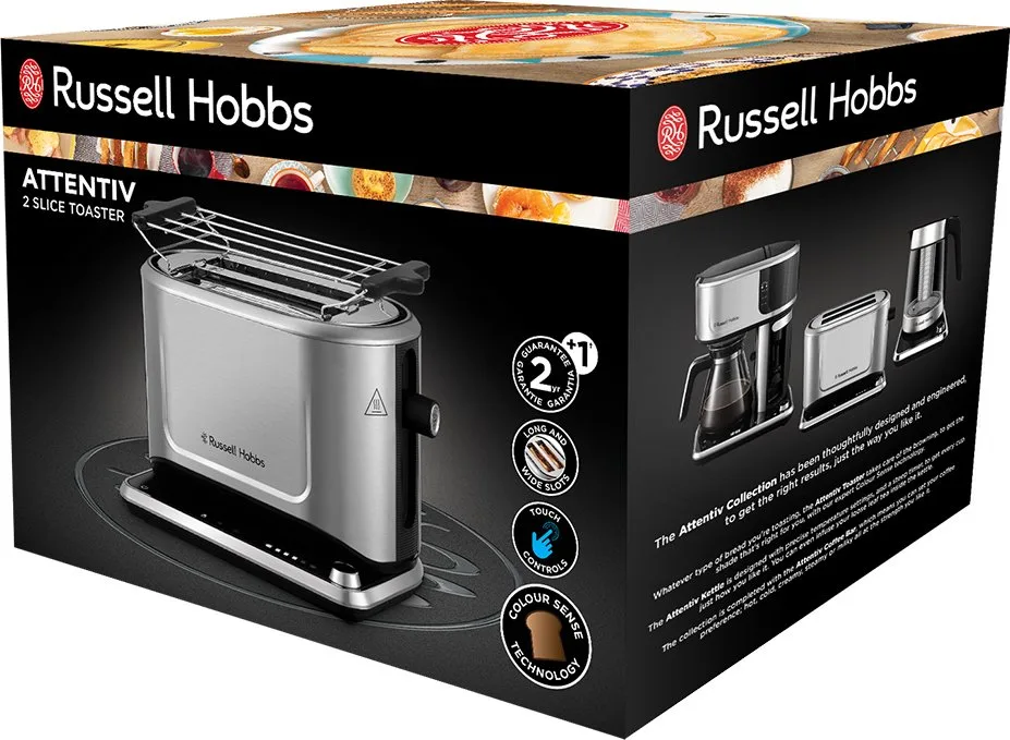 Тостер Russell Hobbs метал 2 слайси 1640Вт підігрів розморожування
